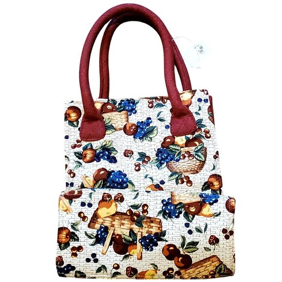 New Longaberger Homestead Collection Fruit Handbag Purse Tote Bag Small - Picture 2 of 11